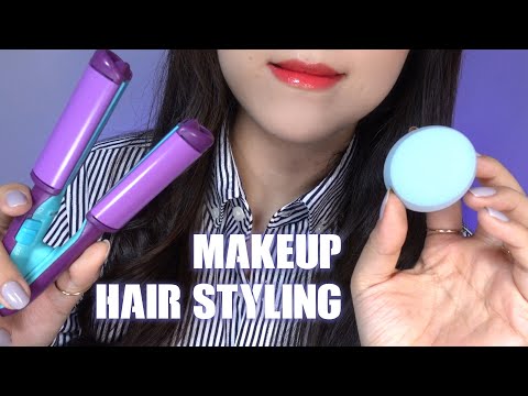 ASMR Doing Your Makeup and Hair Styling for Party✨(No Talking)