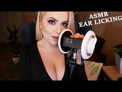 ASMR Ear Licking, Ear Eating (no talking!) mouth sounds+ deep breathing👅