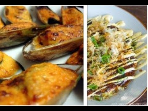 ASMR seafood - chee-zy mussels + okonomiyaki