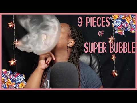 ASMR | Chewing 9 PIECES of SUPER BUBBLE | Bubblegum #11