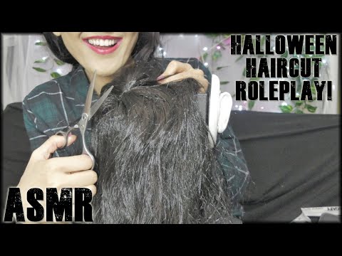 ASMR Haircut Roleplay Soft Spoken  -  (Halloween)  3DIO BINAURAL ♡ 🧙‍♀️🧙
