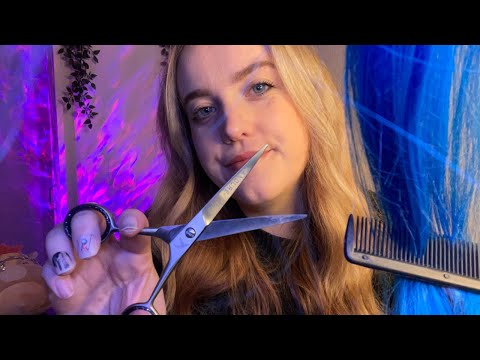 ASMR | Haircut✂️ and Head Massage ✨ [scissors, hair brushing and fluffy mic sounds]