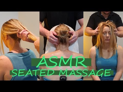 [ASMR] Amazing Seated Massage Relaxing Hair play & Neck,Shoulder Massage [No Talking]