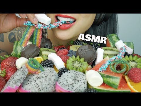 ASMR Fruits + Candy Gummy + Mashmallow (DIFFERENT TEXTURE EATING SOUNDS) NO TALKING | SAS-ASMR