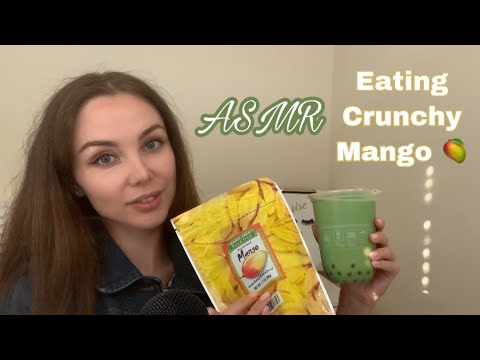 ASMR | EATING POPULAR FOODS FOR ASMR | BUBBLE TEA 🍵 | CRUNCHY MANGO 🥭 FROM TRADER JOE’S