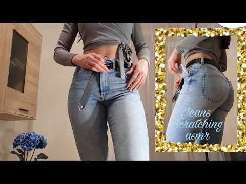 ASMR° jeans scratching, belt tapping, pocket play