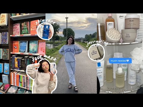 SELF CARE DAY VLOG💌 skin care, thrifting, book shopping, new year rest