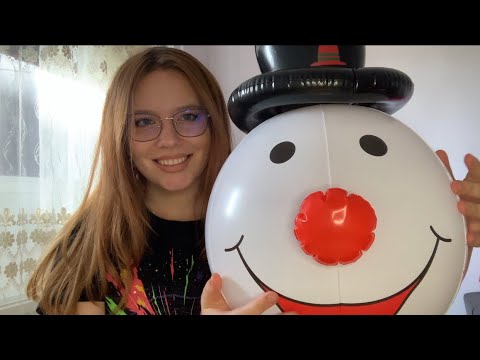 ASMR with BIG BALLOON🎈🎈💋💜 Tapping Sounds
