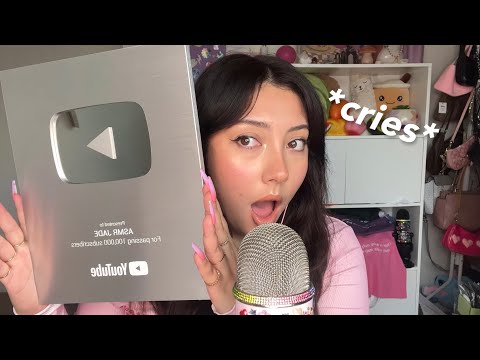 ASMR UNBOXING MY SILVER PLAY BUTTON 😭💘 | Whispered