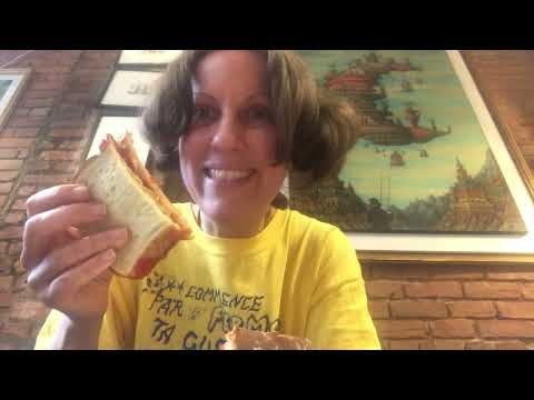 ASMR Peanut butter and jam sandwich toasted eating