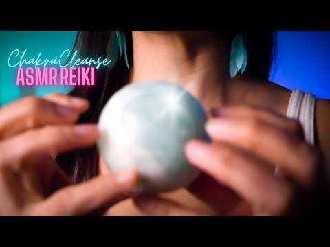 Chakra Aura Cleanse Treatment: ASMR Reiki Tingles, Brushing, Hand Flutters, Crystals