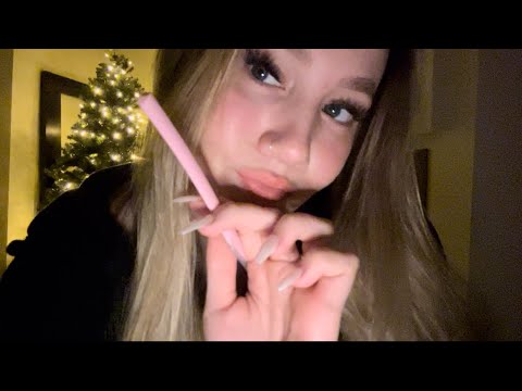 ASMR slow & gentle examining and tracing your face ✨💤 clicky whispers, personal attention ♡
