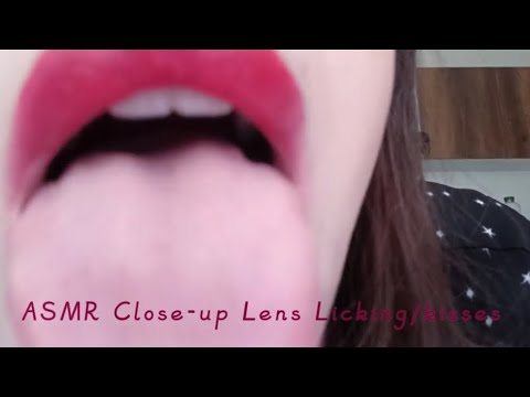 ASMR super Close-up Lens Licking/kisses 💋/hair play/lens touching