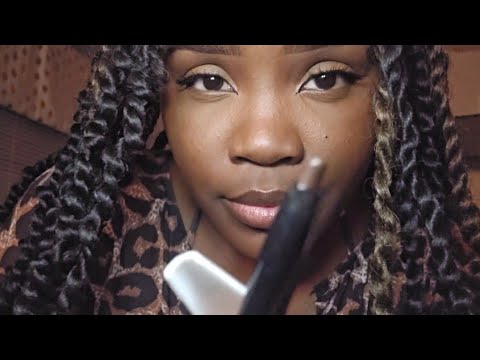 Doing your eyebrows late at night - ASMR Makeup Roleplay Whispered