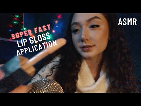 ASMR Super Fast Lip Gloss Application On You & Me! (Mouth Sounds, Tapping)