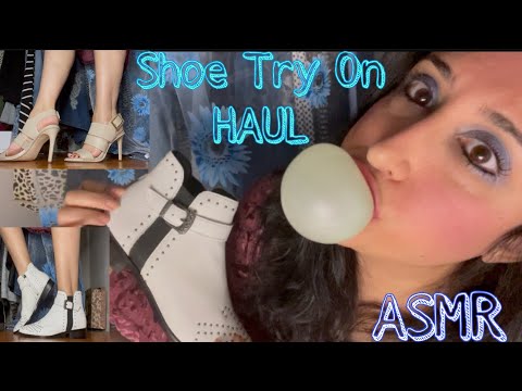 👠 ASMR SHOE Try On Haul and Gum Chewing/ Blowing/ Big League Bubble Gum/ Tapping, Scratching (LoFi)