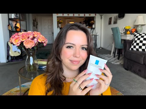 ASMR My Fall Morning Routine 🍂 | Skincare, Makeup, Wellness ☺️ | Tapping, Scratching, Whispering 🧡
