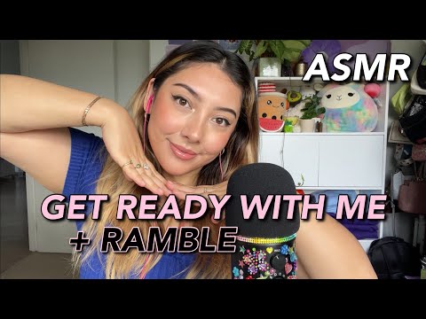 ASMR ramble + get ready with me! 💘 ~doing my makeup & chit chat~ | Whispered