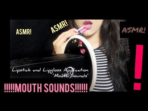 ASMR Lipstick and Lip Gloss Application ' Mouth Sounds '