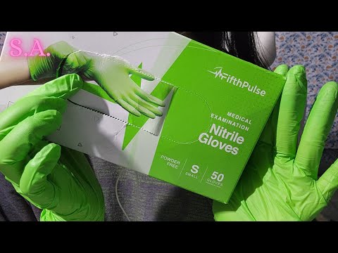 Asmr | Random Handmovement with 3 layers of Green Gloves