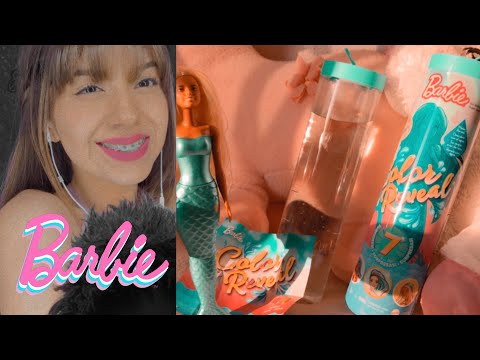 ASMR con sirenas 🧜🏻‍♀️ | Unboxing Barbie Color Reveal 💧|  Andrea ASMR 🦋
