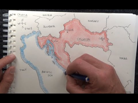 ASMR - Drawing a Map of Croatia - Australian Accent - Chewing Gum & Describing in a Quiet Whisper