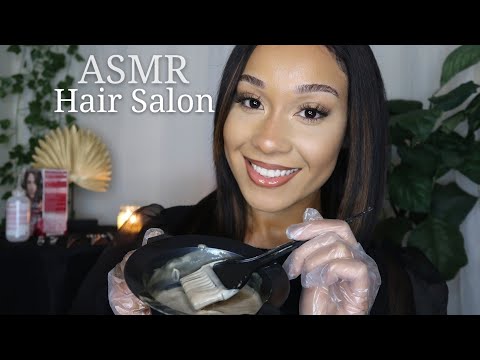 ASMR Hair Salon ✂ Hair Colour Change, Shampoo & Blow Out W/ Layered Sounds