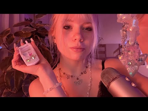 ASMR | Jewelry sounds, tapping on cute keychains ⛓🔮✨🤍 | candymindedASMR
