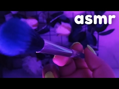 ASMR Face Brushing, Hand Movements Repeating "Sleep" and "Relax" with Layered Mic Brushing Sounds