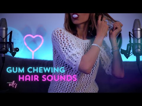 ASMR 👄 Gum Chewing w/ Hair Sounds (No Talking)
