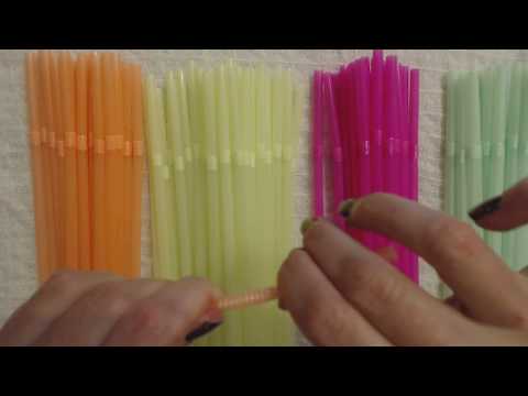 ASMR Whisper ~ Counting / Handling Plastic Drinking Straws