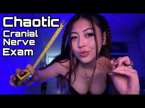 ASMR chaotic cranial nerve exam (with MOUTH SOUNDS)