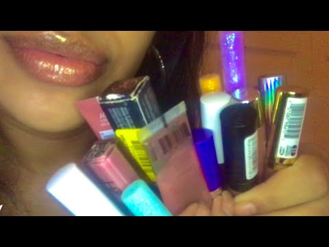 ASMR~ HUGE Lipgloss Collection + Try On + LOT of Mouth Sounds PART 1*