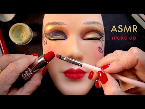 ASMR  ITA💄 Look GRAFICO Glam Tattoo 💄 HIGH END e LOW COST Make-Up Application on Mannequin
