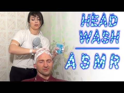 ASMR Head Washing | Woman Wash Bald Men Head