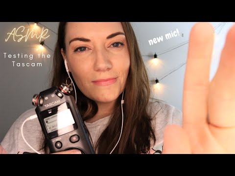 ASMR Mic Test 🎤 Tascam Triggers (Whispering, Face Brushing, Leather Tapping)