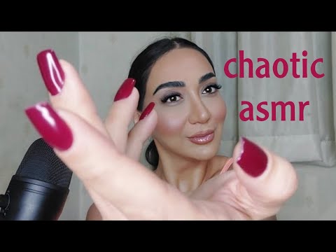 Chaotic ASMR with nonsense mouth sounds and crazy hand movements #asmr