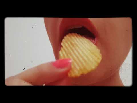 ASMR licking salted potato chips - eating ruffles - mouth sounds