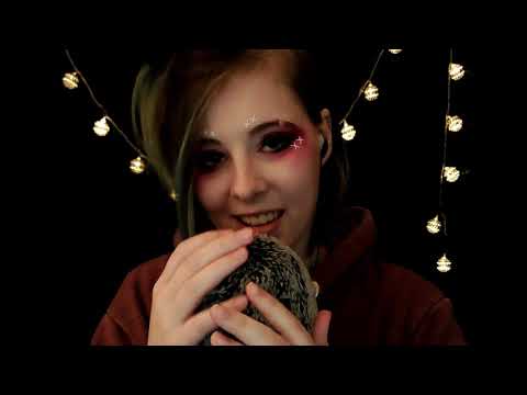 ASMR | very slow and soft fluffy sounds with a bit of whispering, tongue clicking and more
