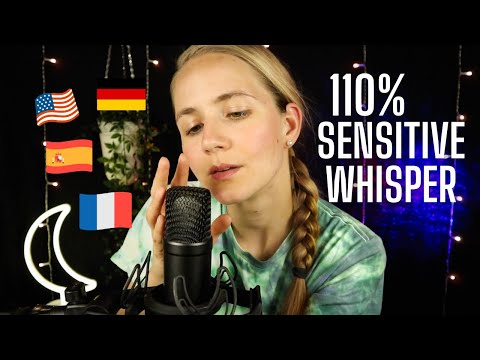 ASMR 110% Overly Sensitive Whispering in 4 Different Languages