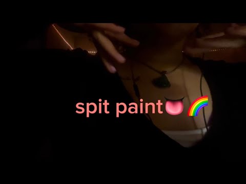 ASMR Spit Painting you🌈☔️. Fishbowl affect and Mouth sounds🫦