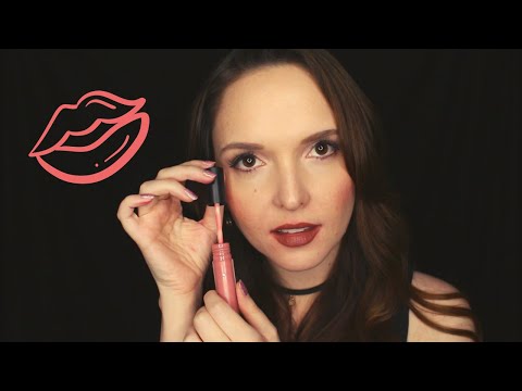 ASMR Lipstick Try-on Haul || Mouth Sounds, Kisses, Tapping, Lid Sounds