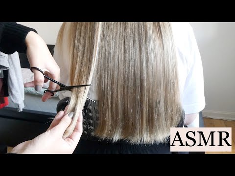 ASMR snip snip ✂️ playing a hairdresser AGAIN (haircut sounds, combing, straightening, no talking)