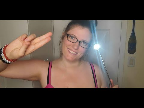 [ASMR] Cranial Nerve Exam Roleplay (light, brushing, tapping, page flipping, clicking)