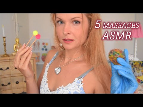 ASMR français 👂👂 Salon de MASSAGE des OREILLES ⭐ 5 massages ⭐ raleplay, chuchotement proche du micro