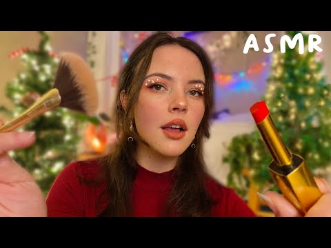 ASMR Getting You Ready for a Holiday Party! | makeup roleplay, styling, pampering