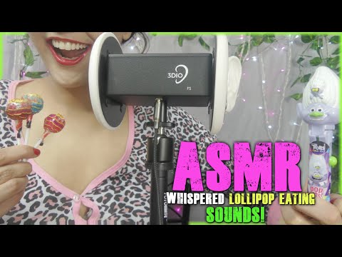 ASMR Eating Lollipop 3DIO BINAURAL Candy Eating Sounds~