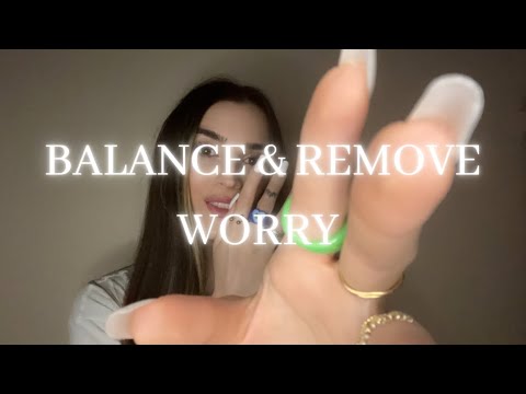 Reiki ASMR | Balance & Remove Worry | Hand movements, cleanse, crystals, plucking