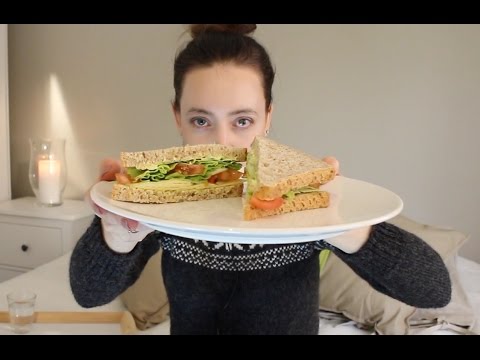 ASMR Eating Sounds | Sandwich & Chocolate Covered Strawberries
