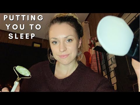 PUTTING YOU TO SLEEP SOFT SPOKEN ASMR | PERSONAL ATTENTION FOR SLEEP ASMR | BRUSHING YOUR FACE ASMR